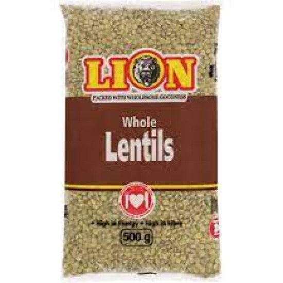 LION LENTILS DRIED WHOLE 500GR