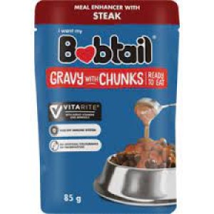 BOBTAIL STEAK CHUNKS&GRAVY D FOOD 85GR